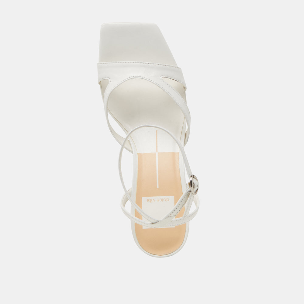 BECKI HEELS TRUE WHITE LEATHER | Women Dolce Vita