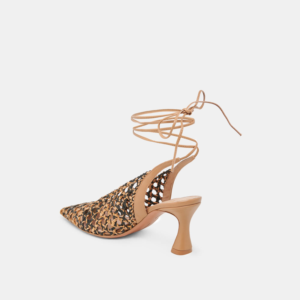 GESICA HEELS BLACK NATURAL WOVEN | Dolce Vita Women