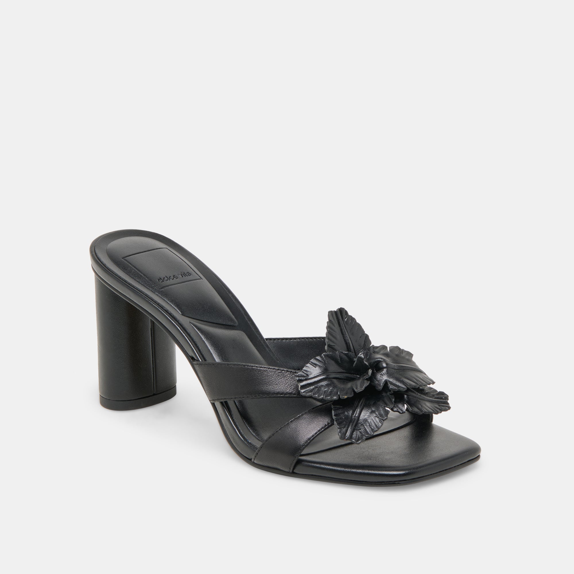 Nikil Black Leather Heels | Women Dolce Vita