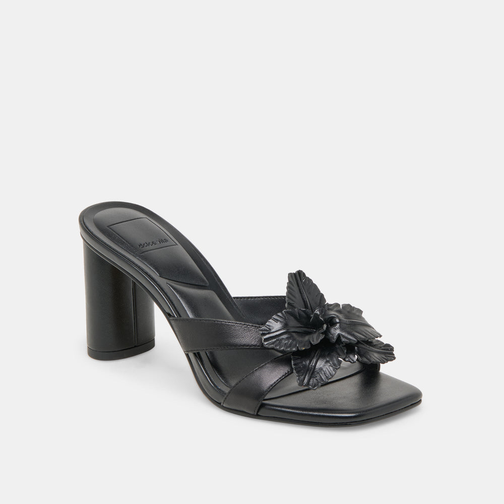Nikil Black Leather Heels | Women Dolce Vita