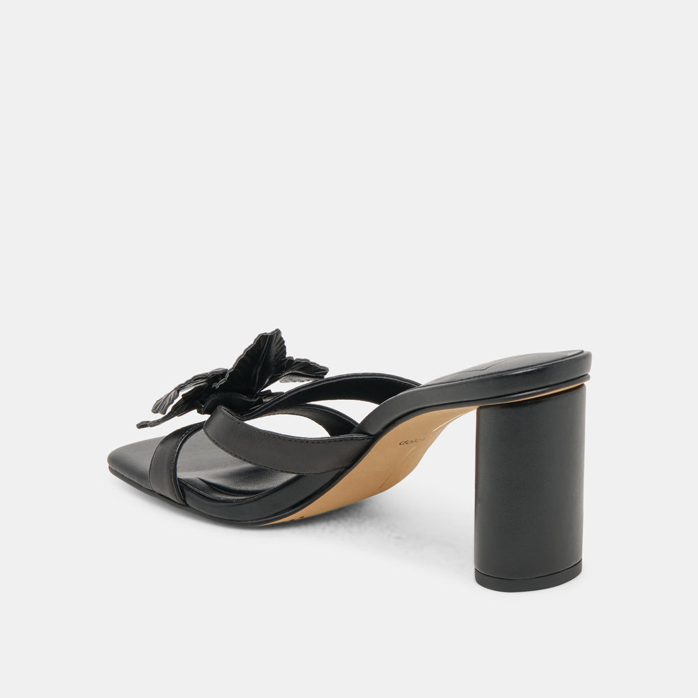 Nikil Black Leather Heels | Women Dolce Vita