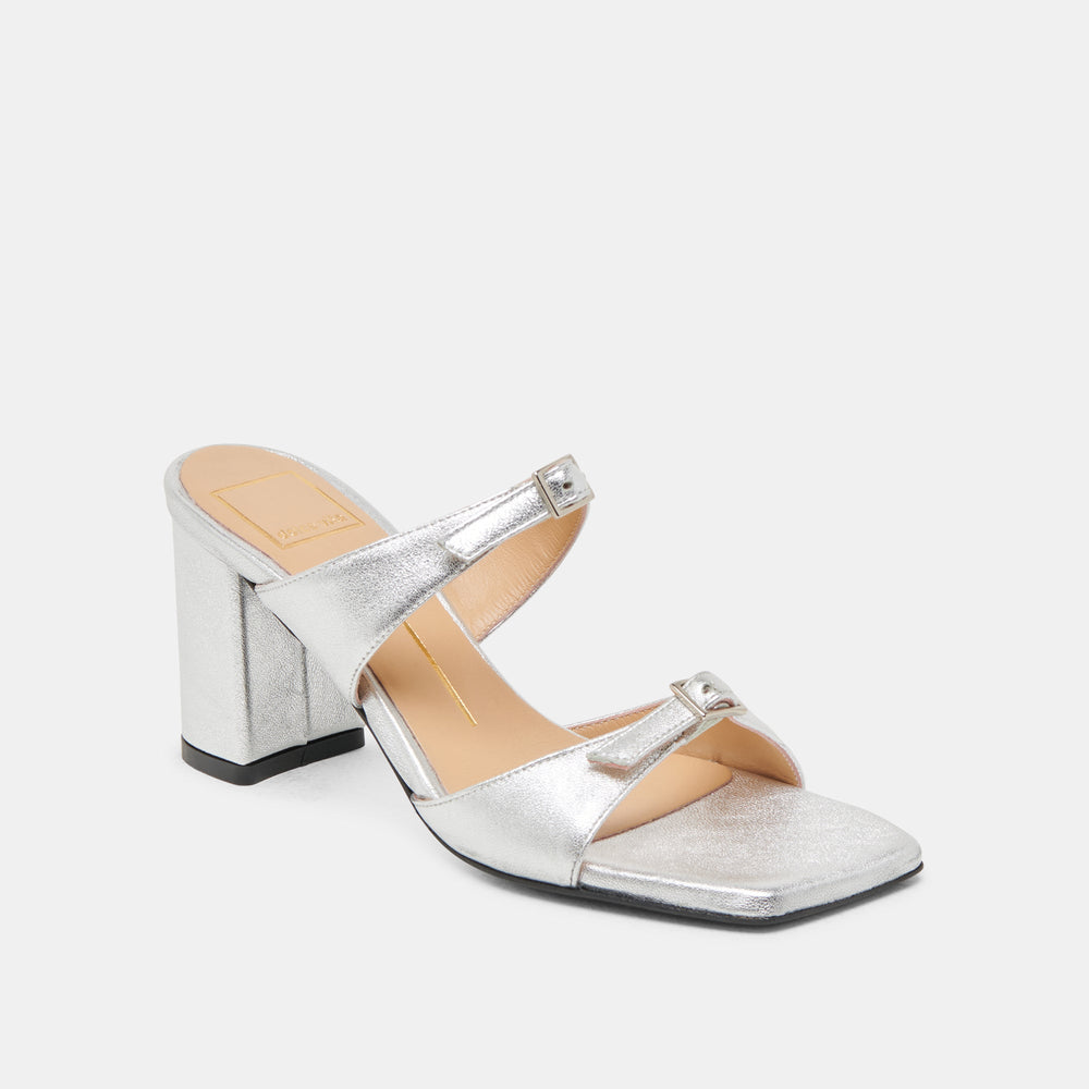 SHANE HEELS SILVER METALLIC LEATHER | Dolce Vita Women