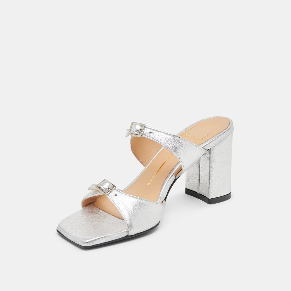 SHANE HEELS SILVER METALLIC LEATHER | Dolce Vita Women