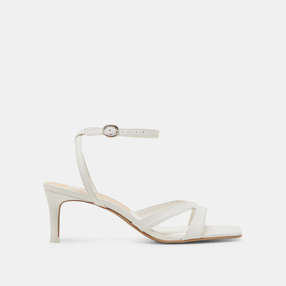 BECKI WIDE HEELS TRUE WHITE LEATHER | Women Dolce Vita
