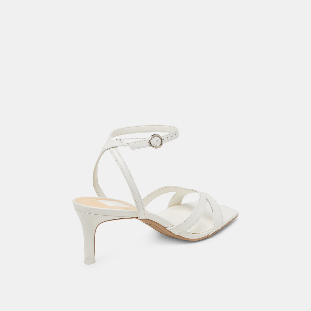 BECKI WIDE HEELS TRUE WHITE LEATHER | Women Dolce Vita