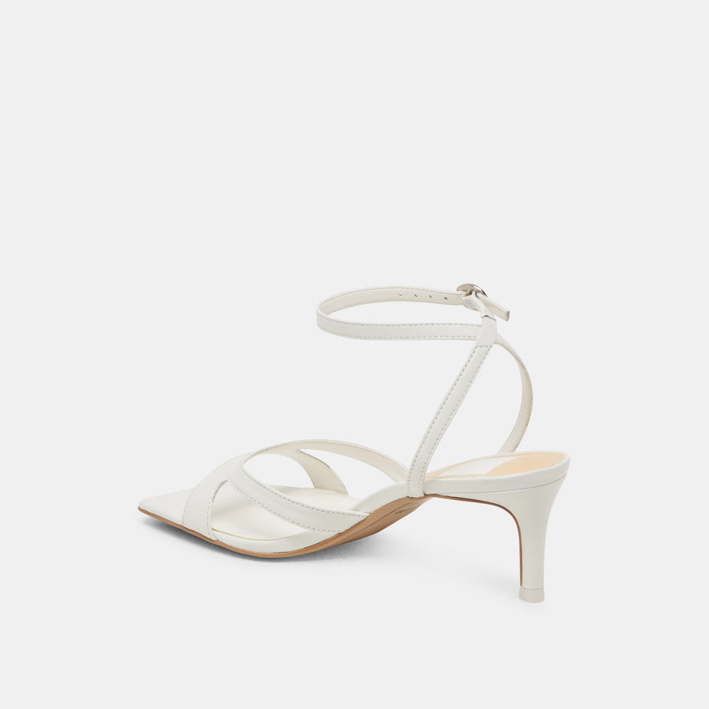 BECKI WIDE HEELS TRUE WHITE LEATHER | Women Dolce Vita