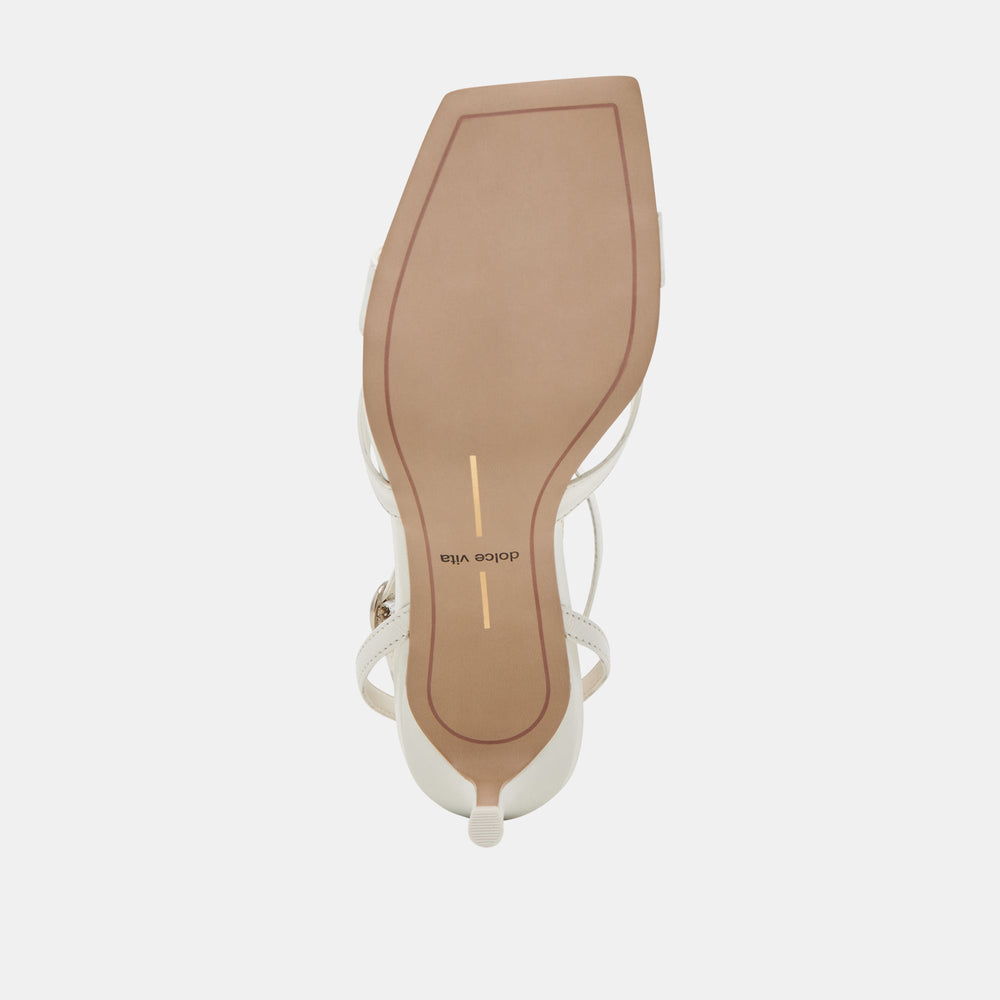 BECKI WIDE HEELS TRUE WHITE LEATHER | Women Dolce Vita