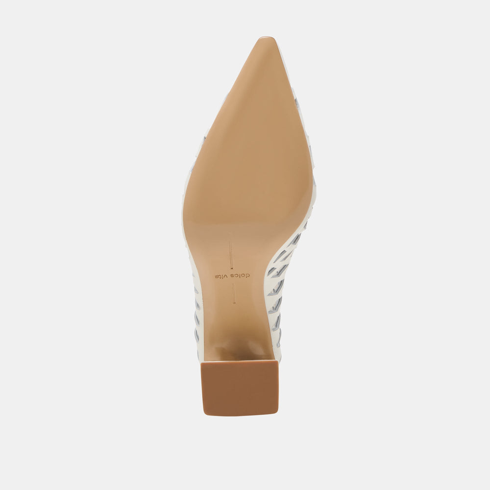 Tanya Bone Woven Leather Heels | Women Dolce Vita