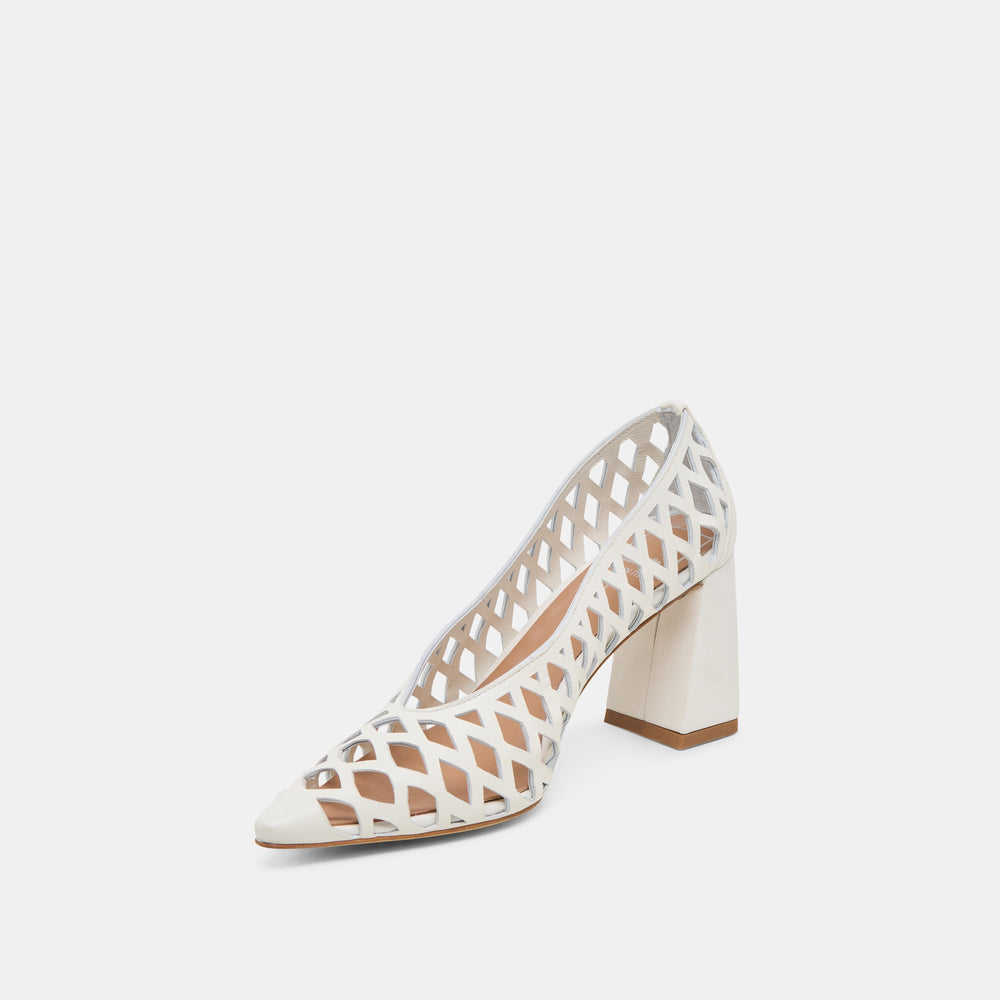 Tanya Bone Woven Leather Heels | Women Dolce Vita