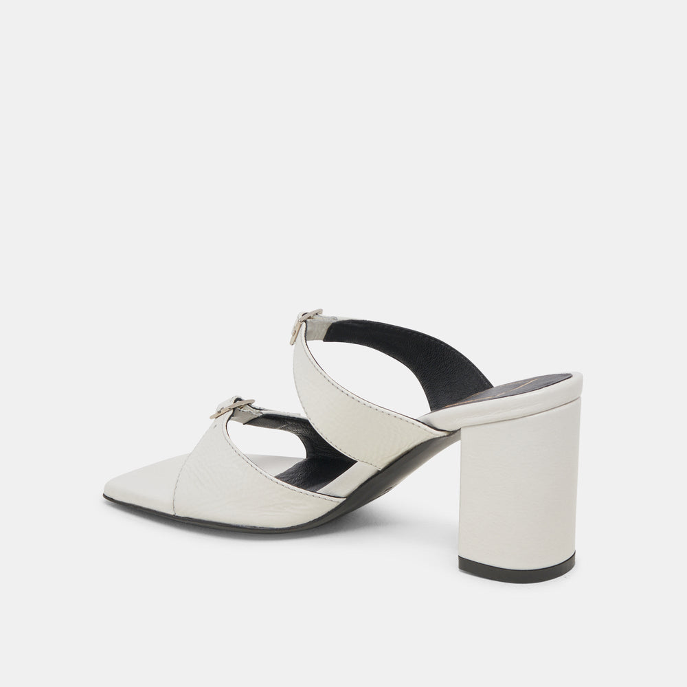 SHANE HEELS OFF WHITE CRINKLE PATENT | Women Dolce Vita