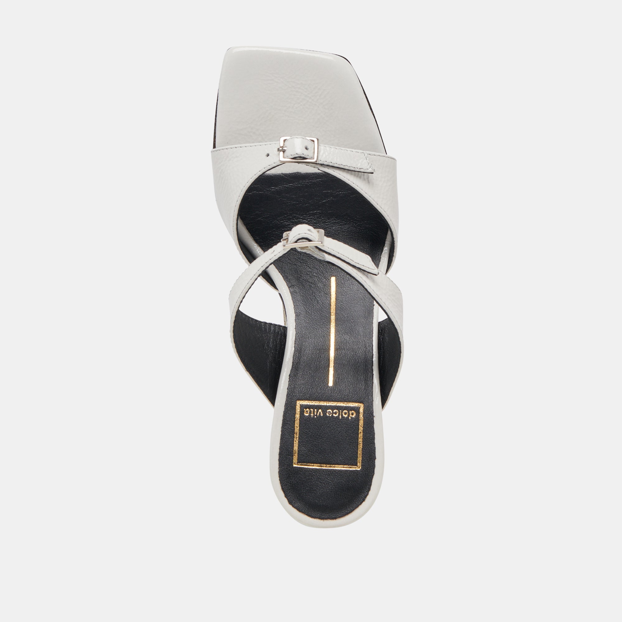 SHANE HEELS OFF WHITE CRINKLE PATENT | Women Dolce Vita