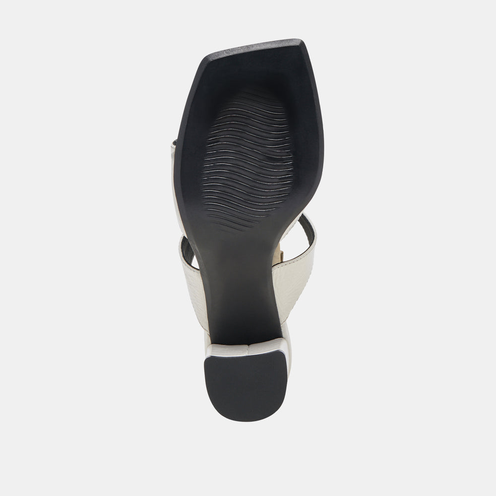 SHANE HEELS OFF WHITE CRINKLE PATENT | Women Dolce Vita