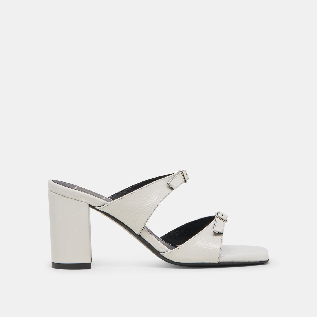 SHANE HEELS OFF WHITE CRINKLE PATENT | Women Dolce Vita