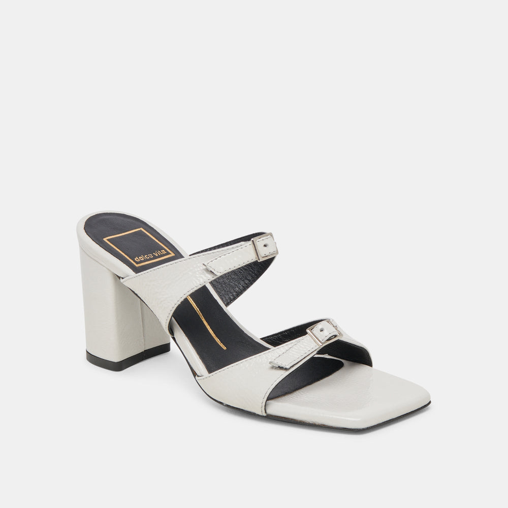 SHANE HEELS OFF WHITE CRINKLE PATENT | Women Dolce Vita