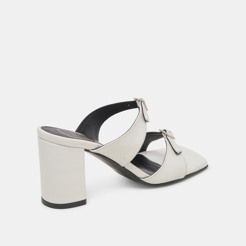 SHANE HEELS OFF WHITE CRINKLE PATENT | Women Dolce Vita