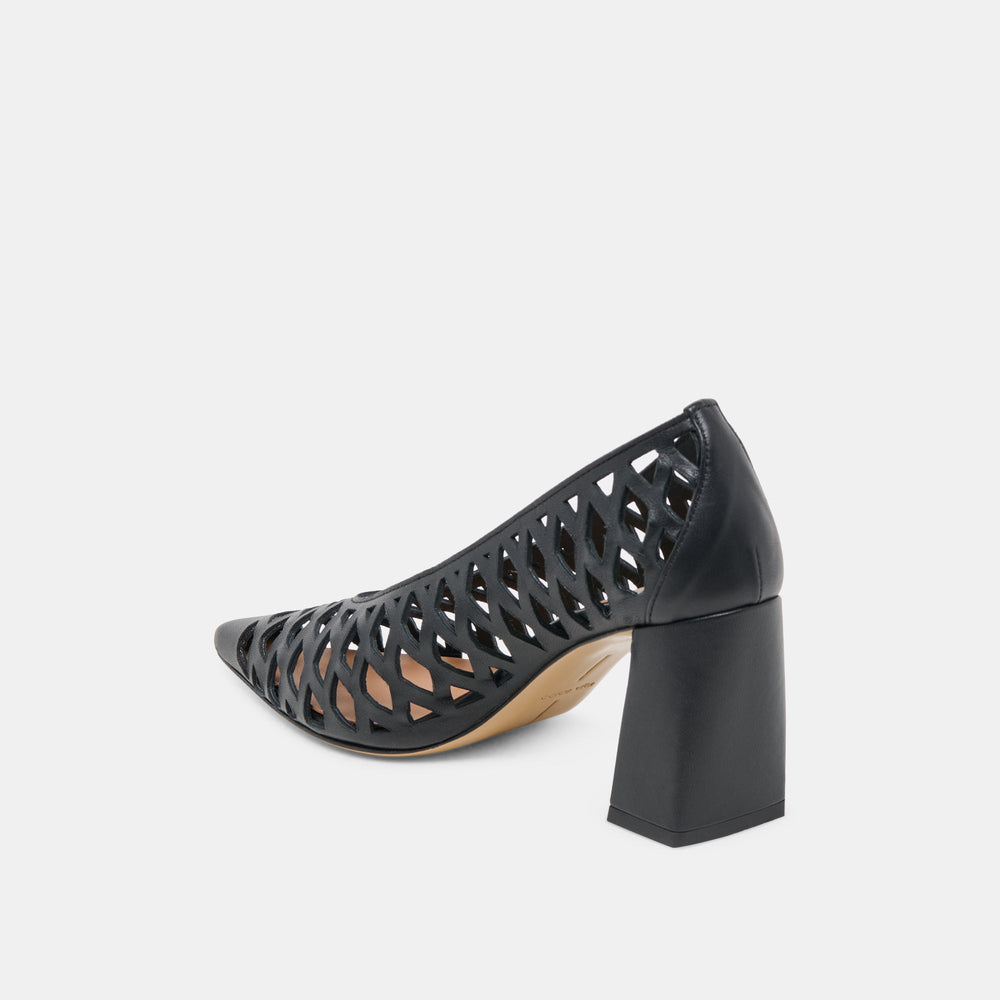Tanya Black Woven Leather Heels | Dolce Vita Women