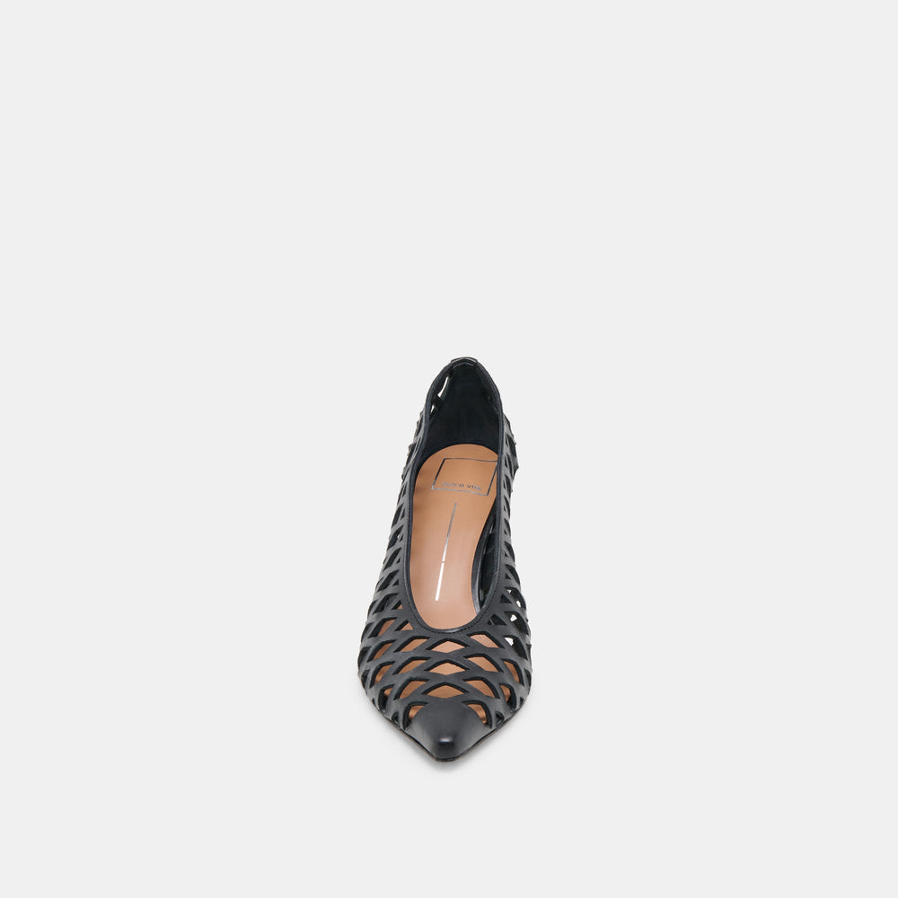 Tanya Black Woven Leather Heels | Dolce Vita Women