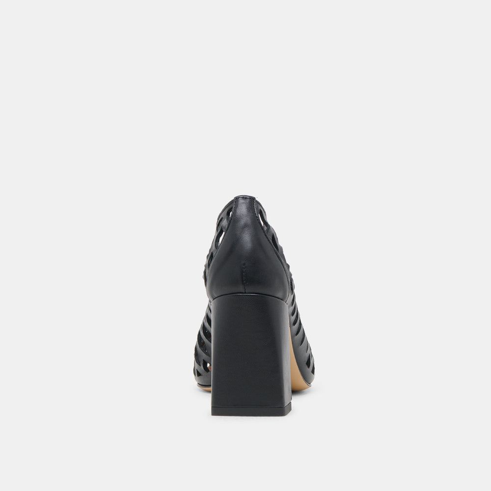 Tanya Black Woven Leather Heels | Dolce Vita Women