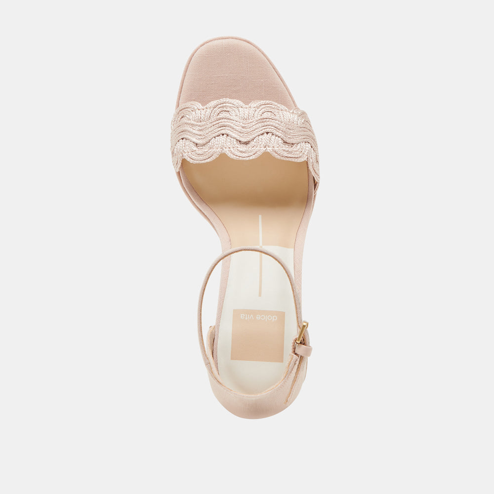 PELTIN HEELS LIGHT PINK WOVEN RAFFIA | Women Dolce Vita
