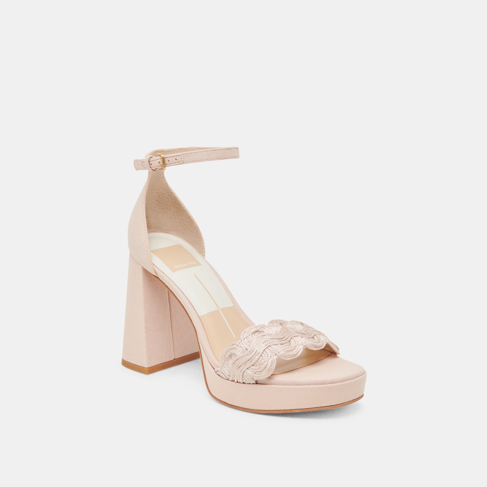 PELTIN HEELS LIGHT PINK WOVEN RAFFIA | Women Dolce Vita