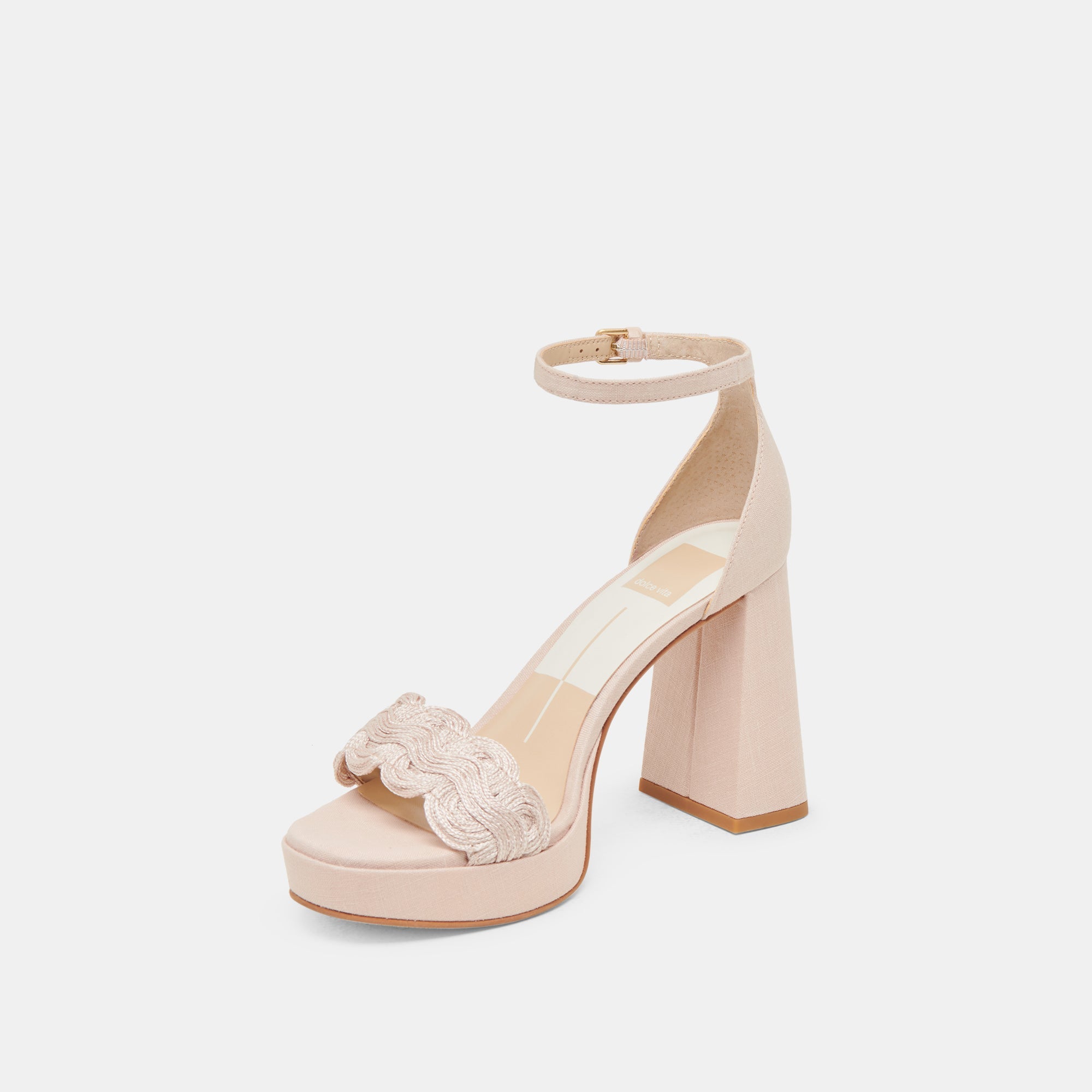 PELTIN HEELS LIGHT PINK WOVEN RAFFIA | Women Dolce Vita
