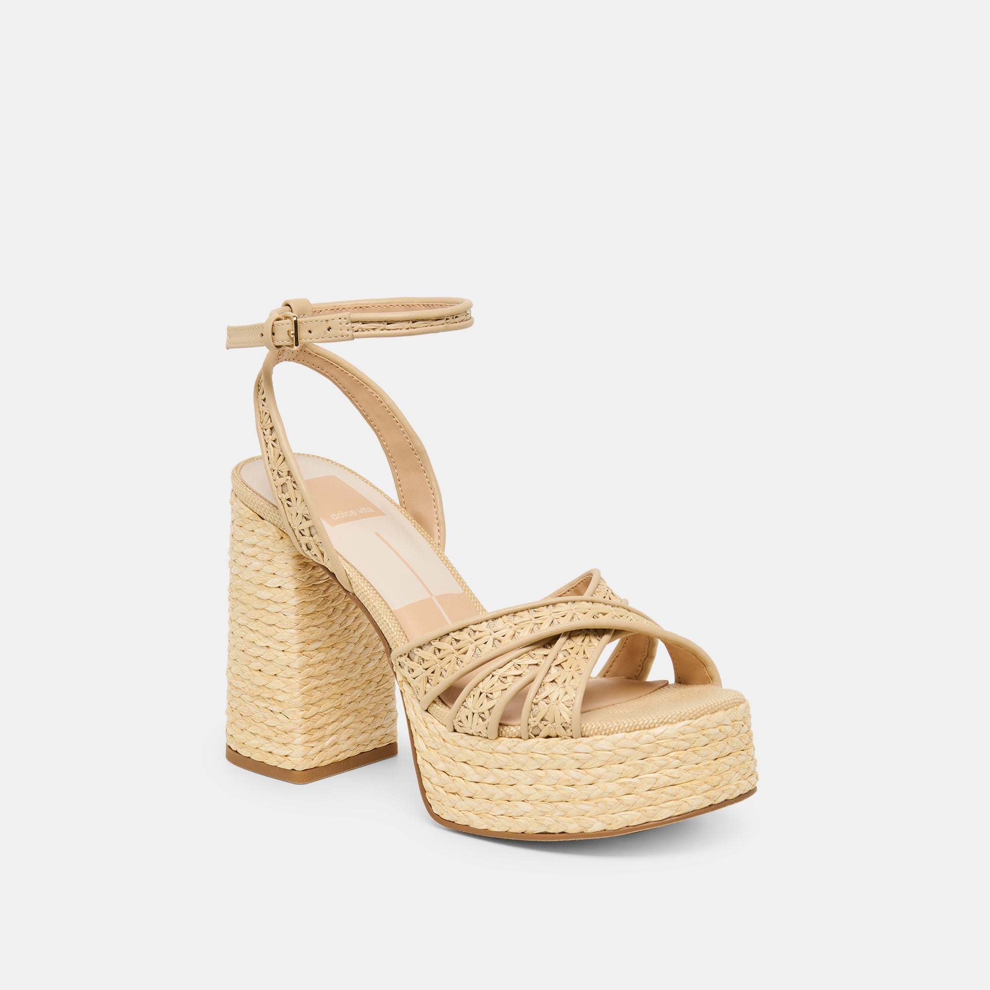 Danila Lt Natural Cross Hatch Raffia Heels | Dolce Vita Women