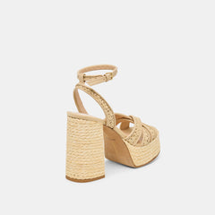 Danila Lt Natural Cross Hatch Raffia Heels | Dolce Vita Women