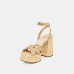 Danila Lt Natural Cross Hatch Raffia Heels | Dolce Vita Women