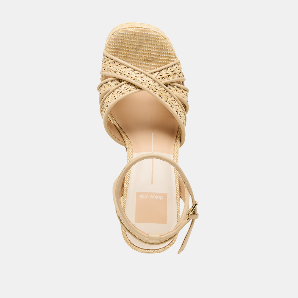 Danila Lt Natural Cross Hatch Raffia Heels | Dolce Vita Women