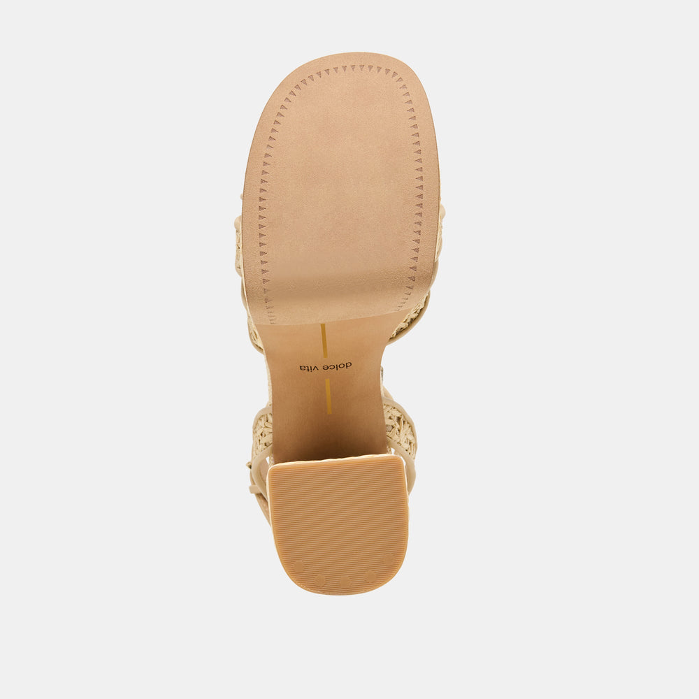 Danila Lt Natural Cross Hatch Raffia Heels | Dolce Vita Women