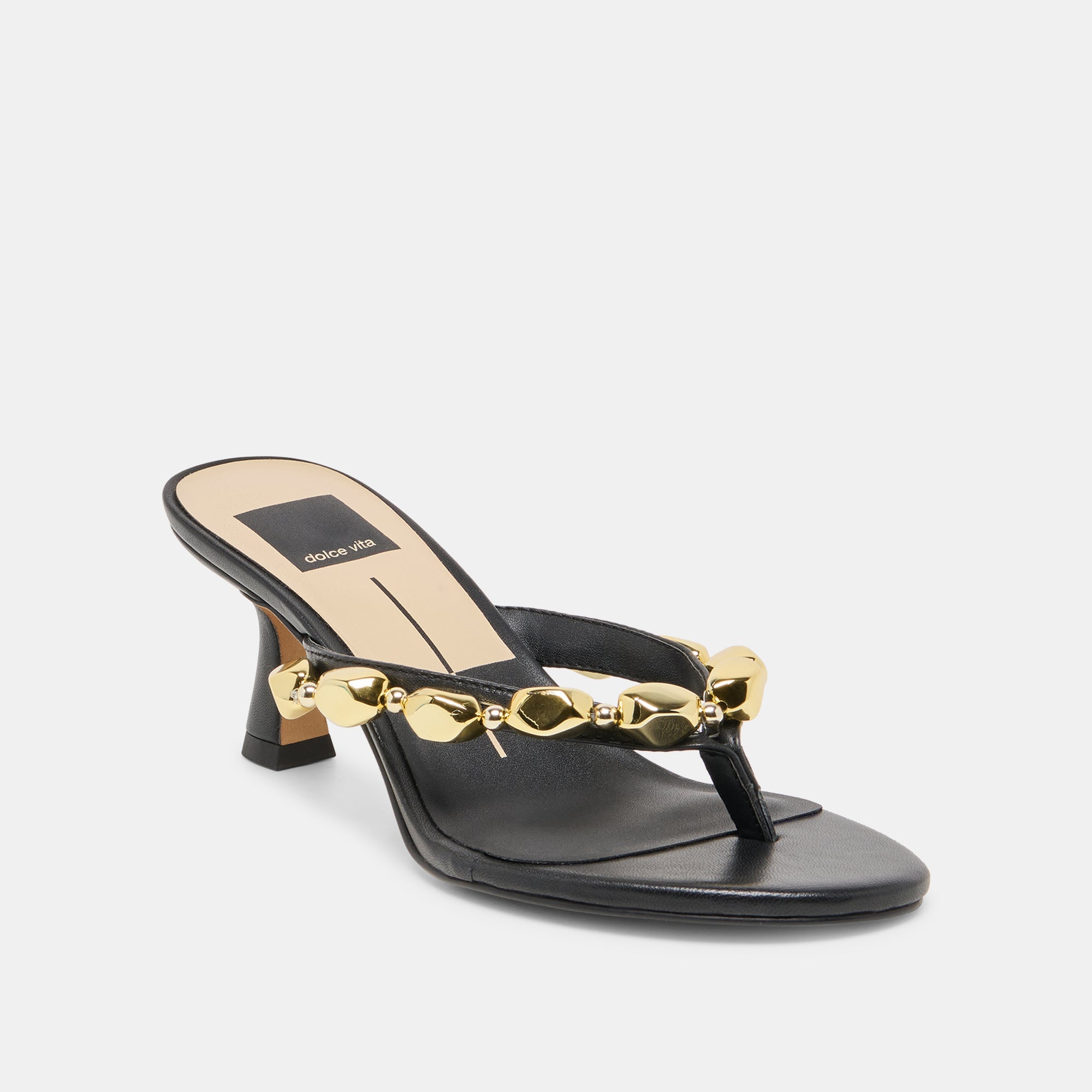 Daksie Black Leather Heels | Women Dolce Vita
