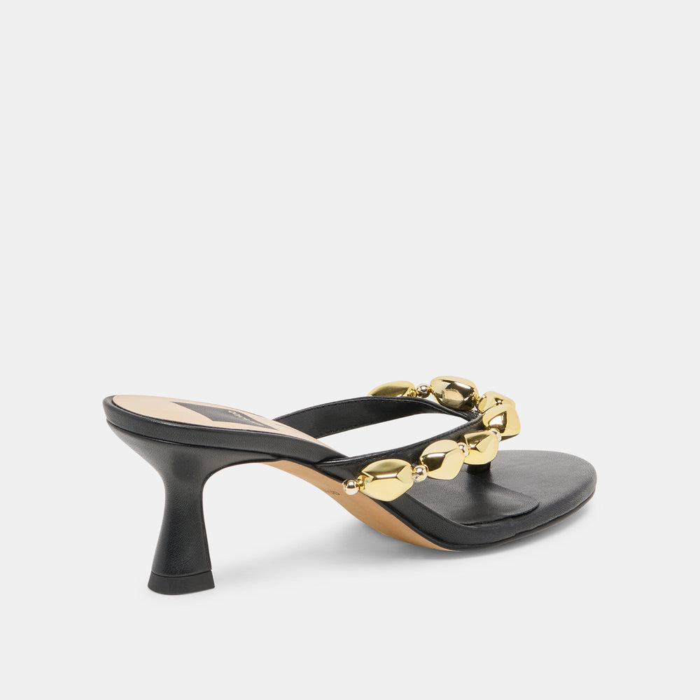 Daksie Black Leather Heels | Women Dolce Vita