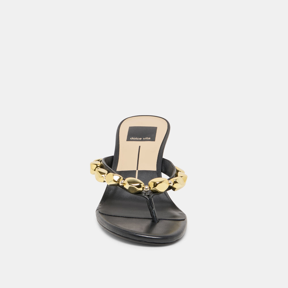 Daksie Black Leather Heels | Women Dolce Vita