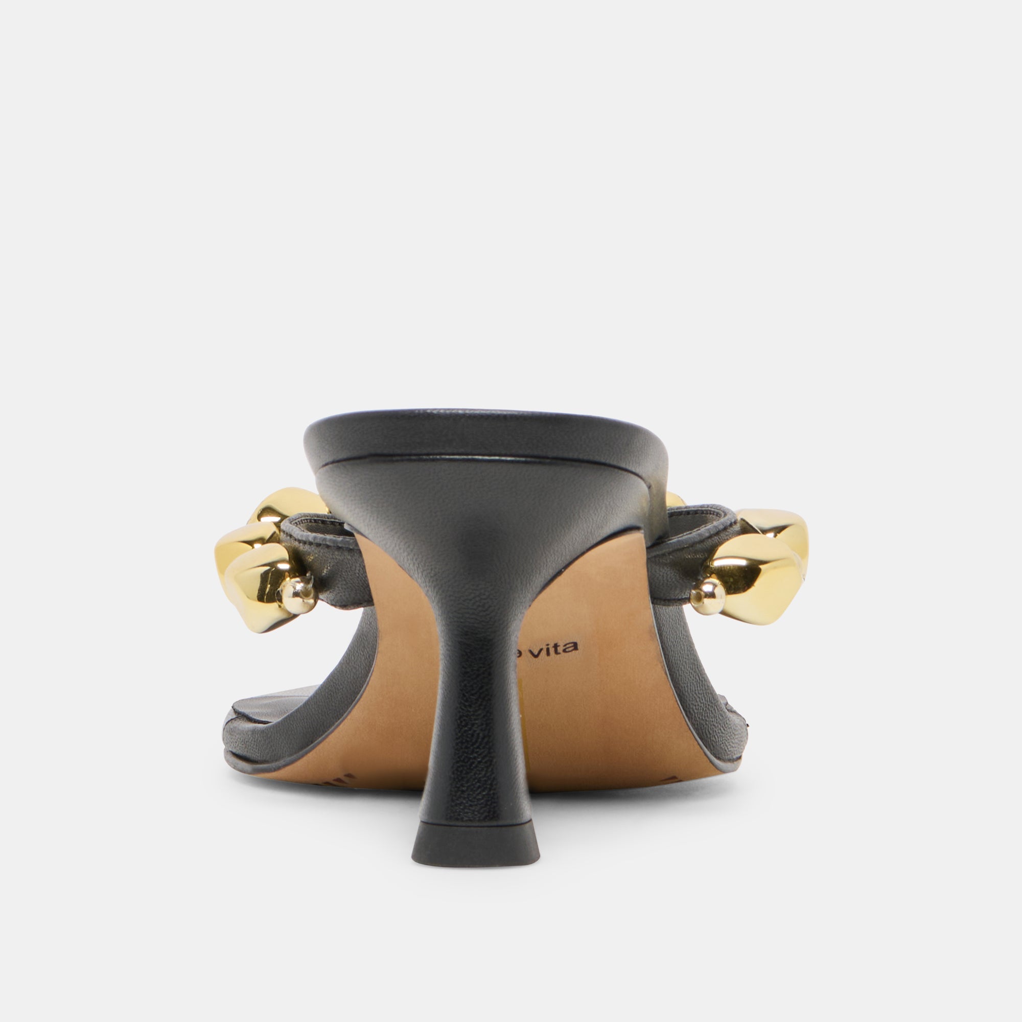 Daksie Black Leather Heels | Women Dolce Vita