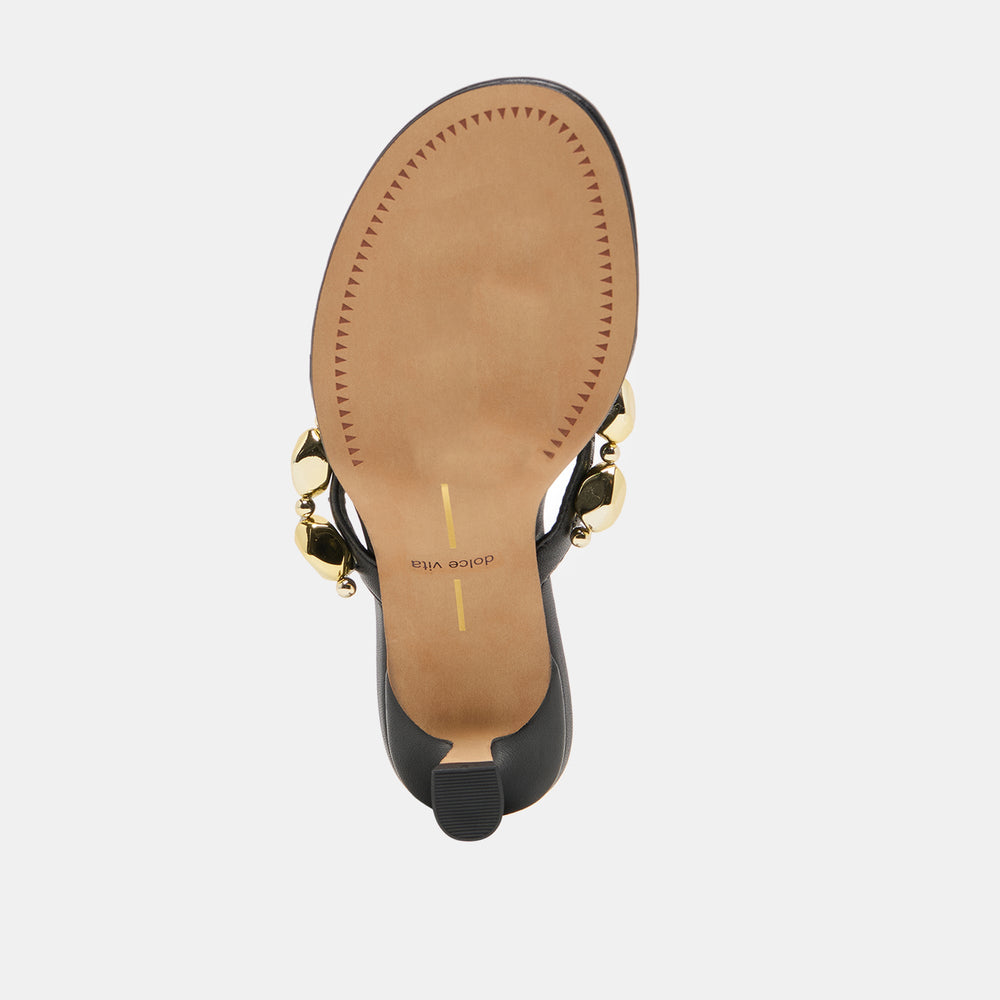 Daksie Black Leather Heels | Women Dolce Vita