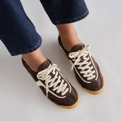 Sariya Dk Brown Nylon Sneakers | Women Dolce Vita