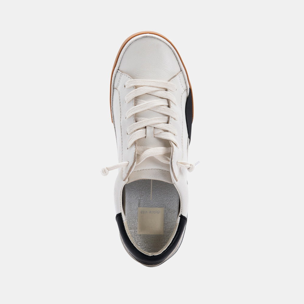 ZINA SNEAKERS WHITE BLACK LEATHER | Women Dolce Vita