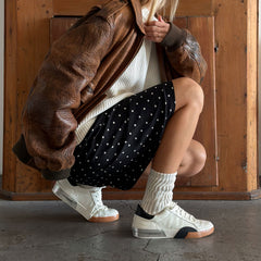 ZINA SNEAKERS WHITE BLACK LEATHER | Women Dolce Vita