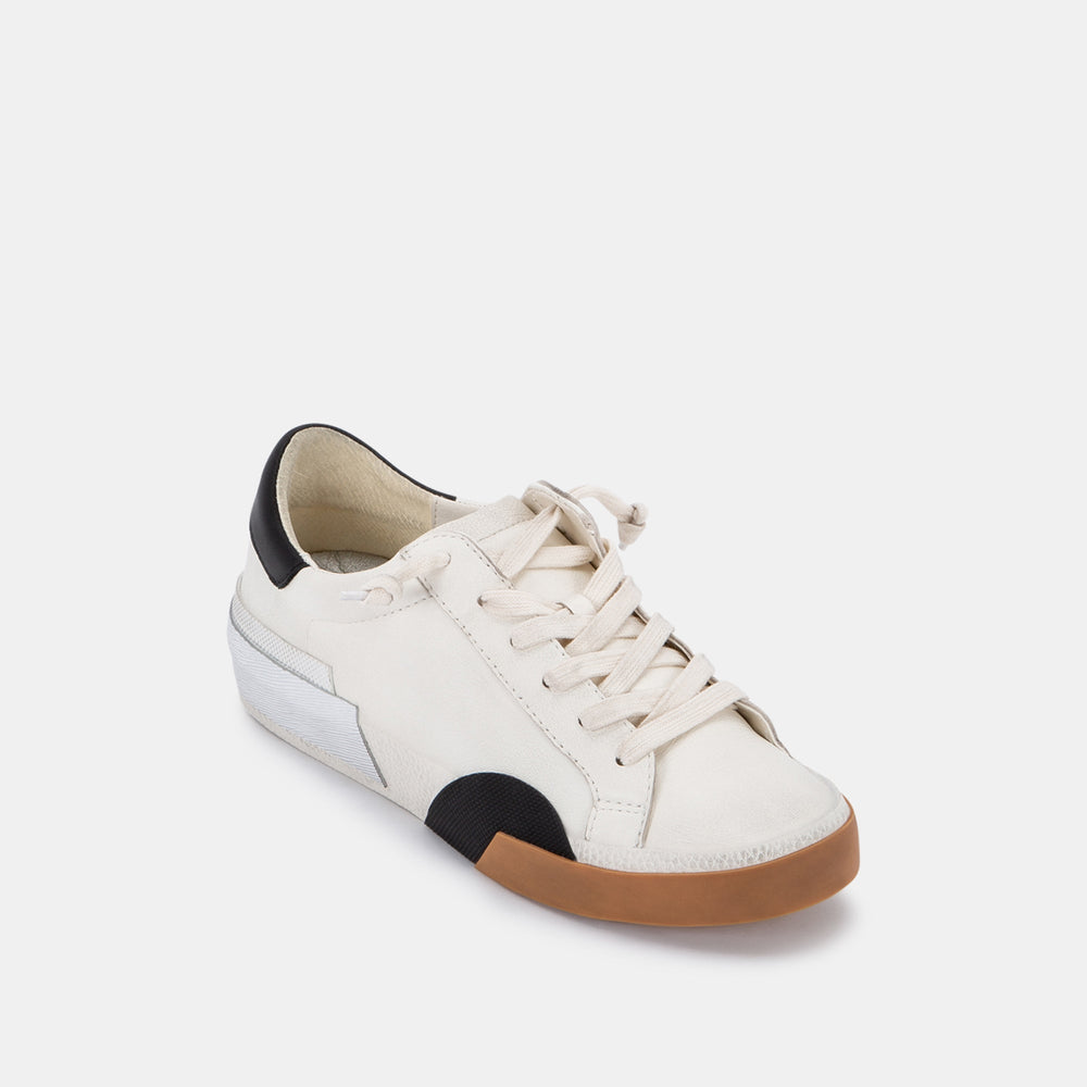 ZINA SNEAKERS WHITE BLACK LEATHER | Women Dolce Vita