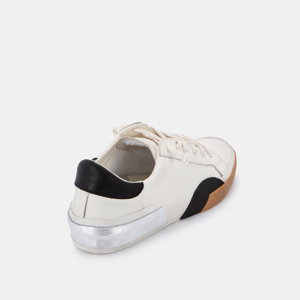 ZINA SNEAKERS WHITE BLACK LEATHER | Women Dolce Vita