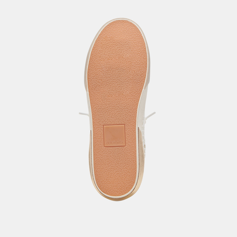 ZINA SNEAKERS BONE GOLD WOVEN | Dolce Vita Women