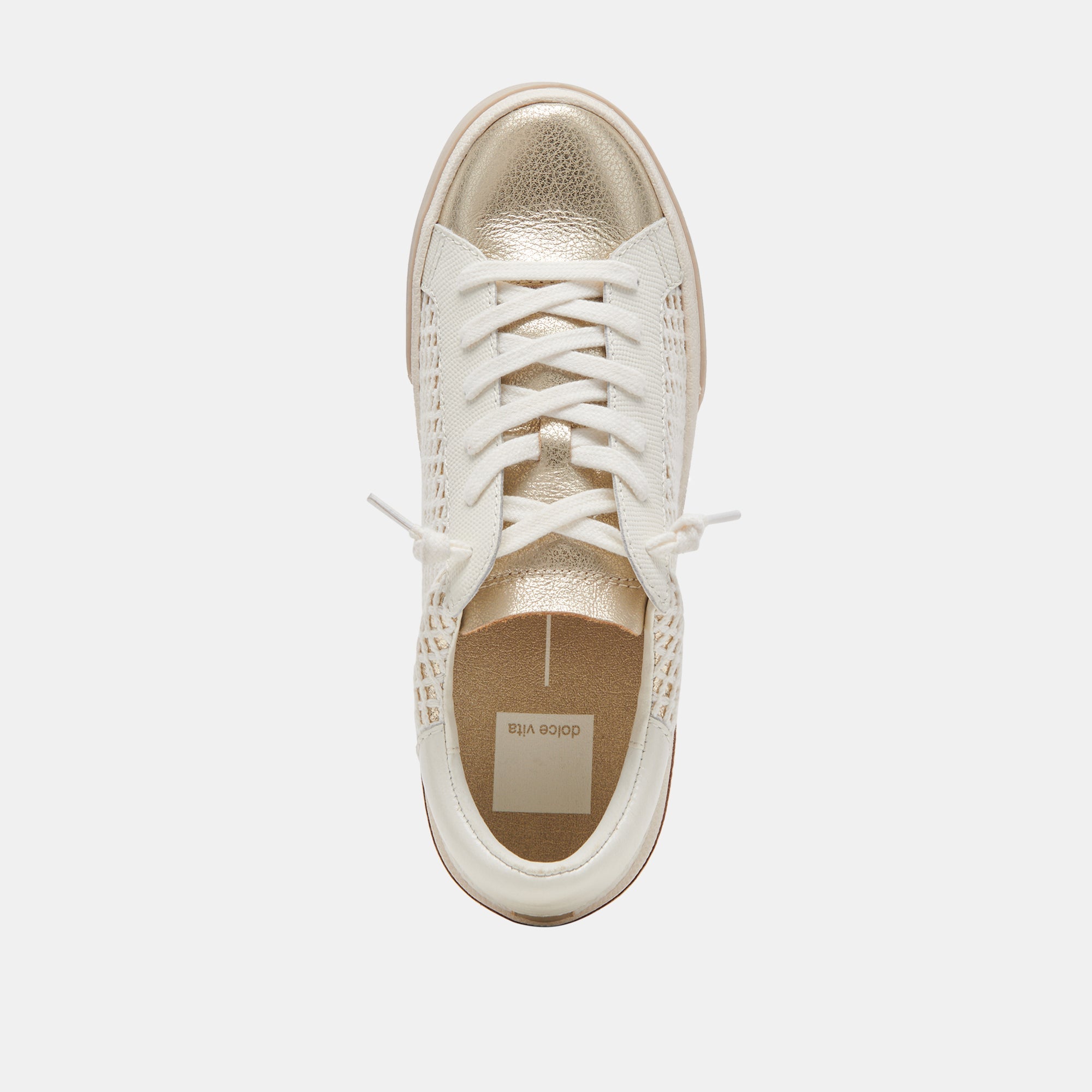 ZINA SNEAKERS BONE GOLD WOVEN | Dolce Vita Women