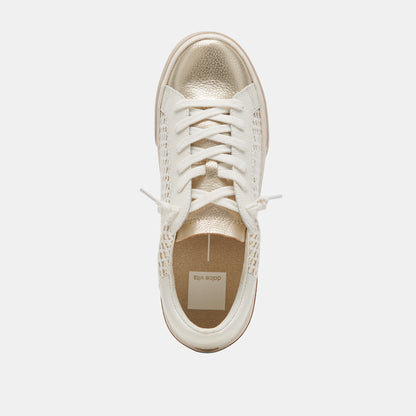 ZINA SNEAKERS BONE GOLD WOVEN - Dolce Vita