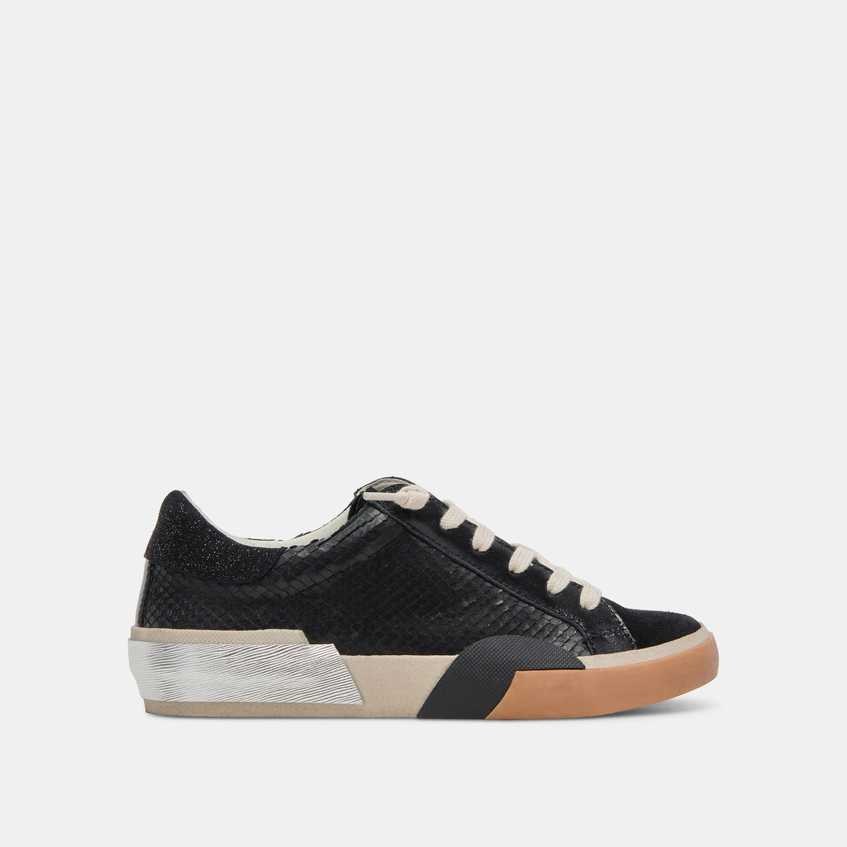 Zina Sneakers Onyx Embossed Leather | Women Dolce Vita
