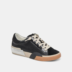 Zina Sneakers Onyx Embossed Leather | Women Dolce Vita