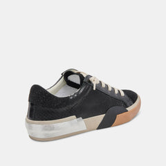 Zina Sneakers Onyx Embossed Leather | Women Dolce Vita