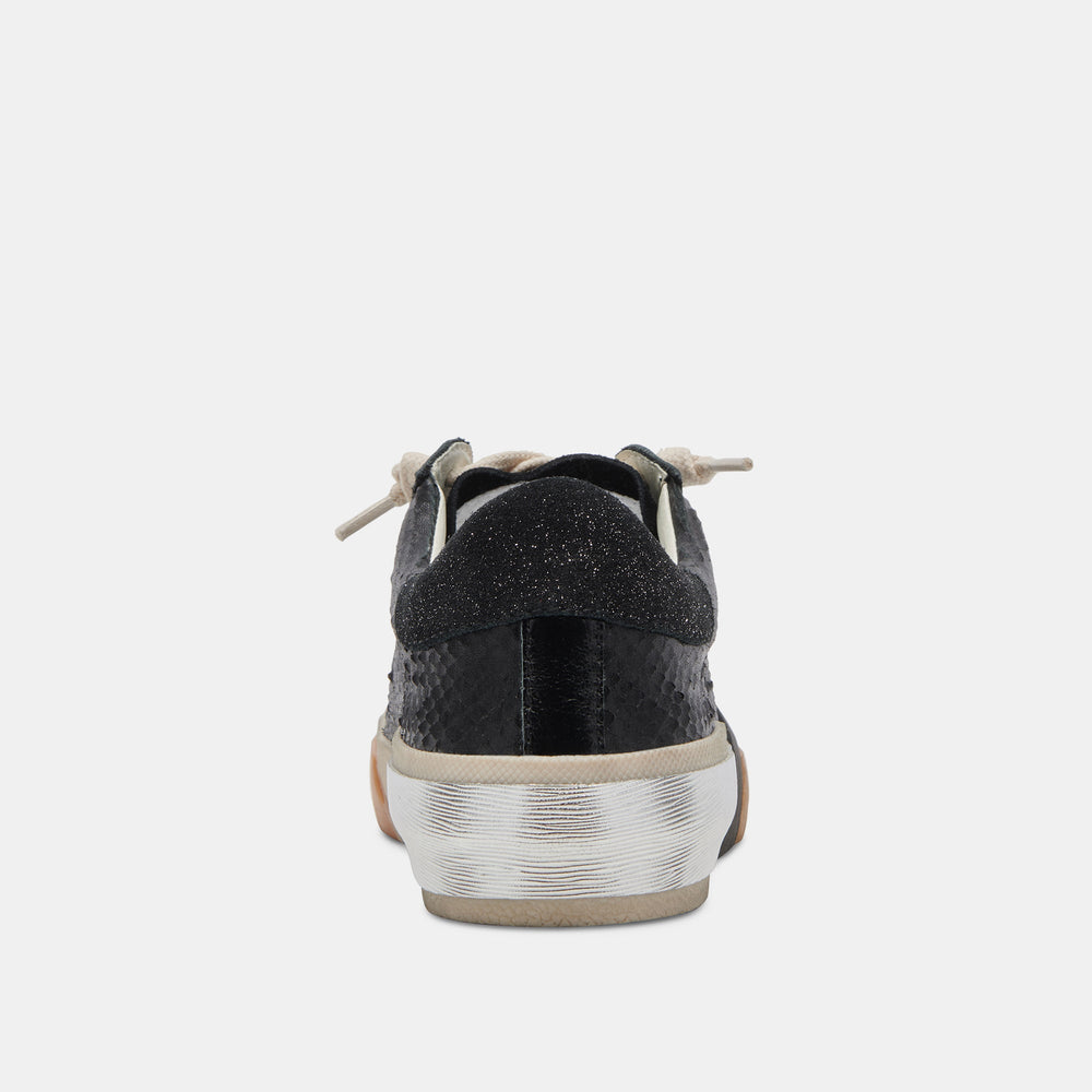 Zina Sneakers Onyx Embossed Leather | Women Dolce Vita