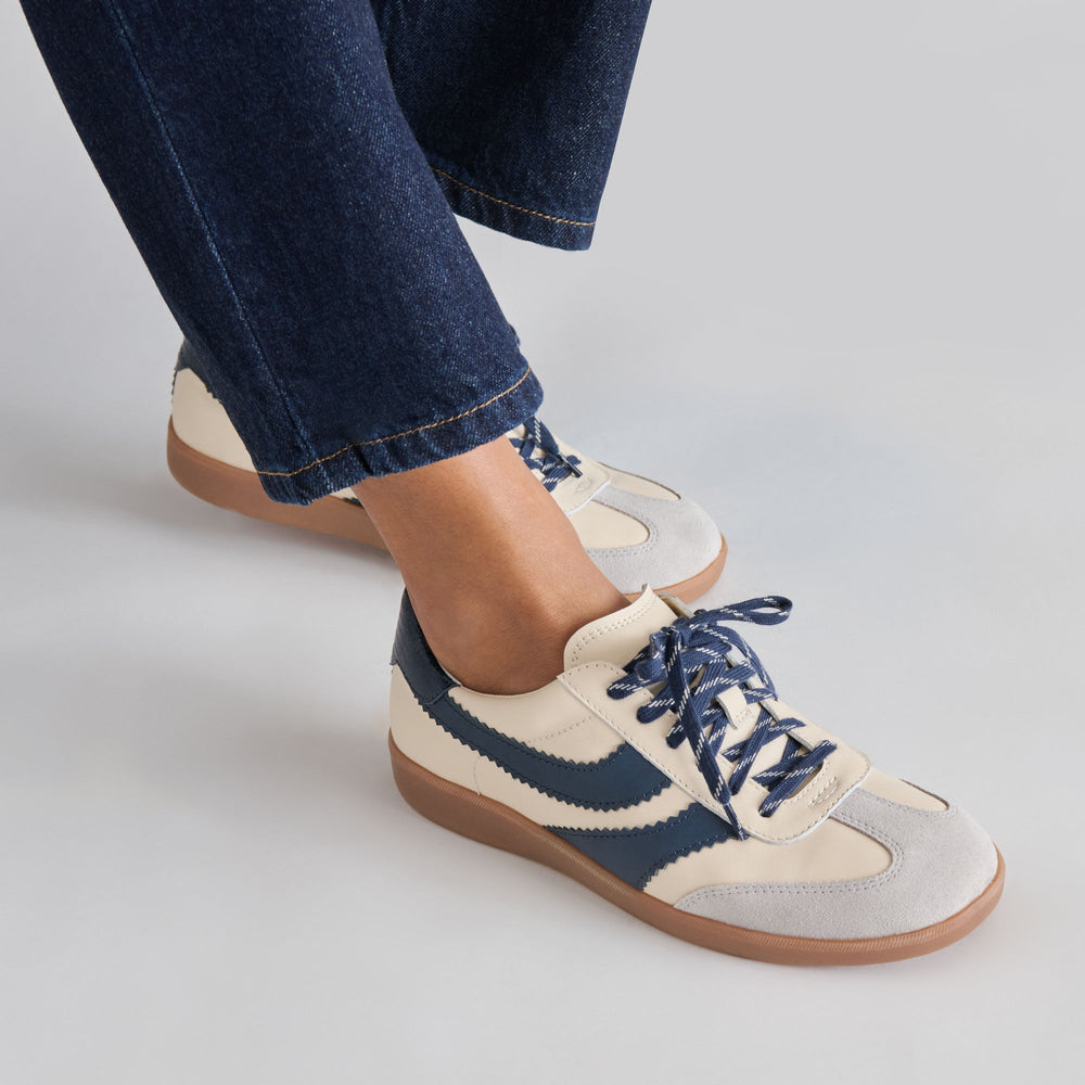 Merit White Navy Leather Sneakers | Dolce Vita Women