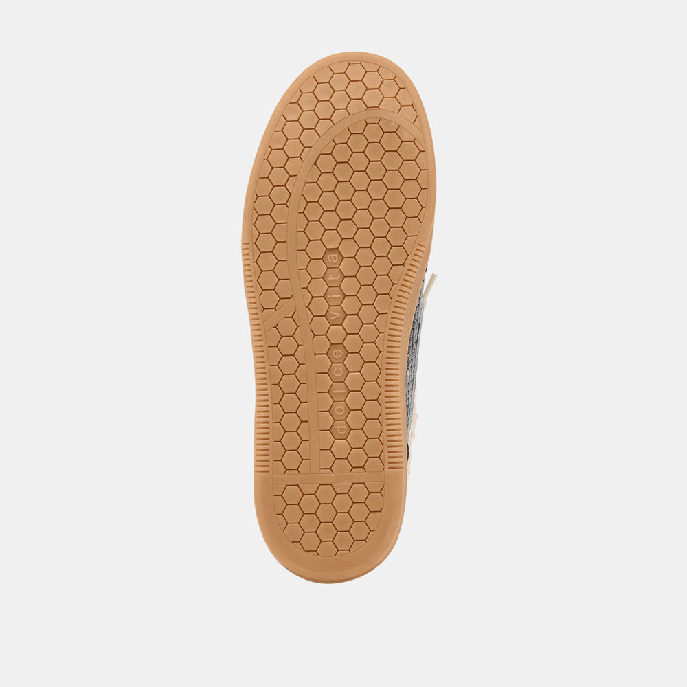 Notice Slide Plush Black Woven Leather Sneakers | Women Dolce Vita