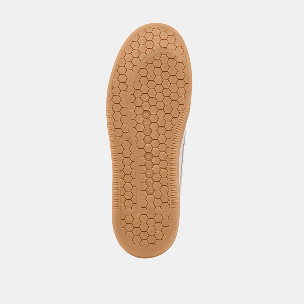Notice Slide Plush Off White Crackled Leather Sneakers | Dolce Vita Women